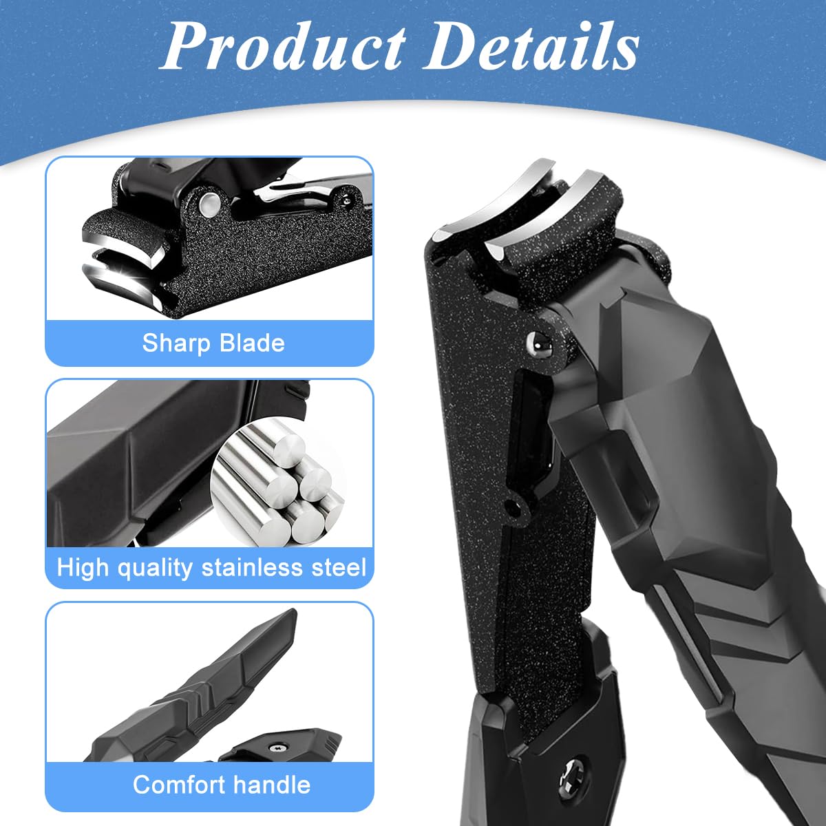 MAYCREATE Nail Cutter for Adults Stainless Steel Nail Clipper for Tough Nails Thick Nails, Anti-splash mini Nail Cutter MAYCREATE Nail Cutter for Adults Stainless Steel Nail Clipper for Tough Nails Thick Nails, Anti-splash mini Nail Cutter